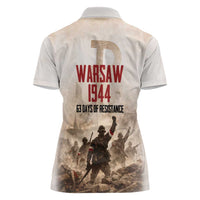 Polish Kotwica Warsaw Uprising 1944 Women Polo Shirt 63 Days of Resistance WWII