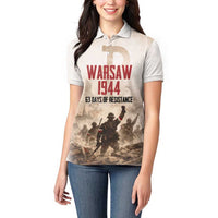 Polish Kotwica Warsaw Uprising 1944 Women Polo Shirt 63 Days of Resistance WWII