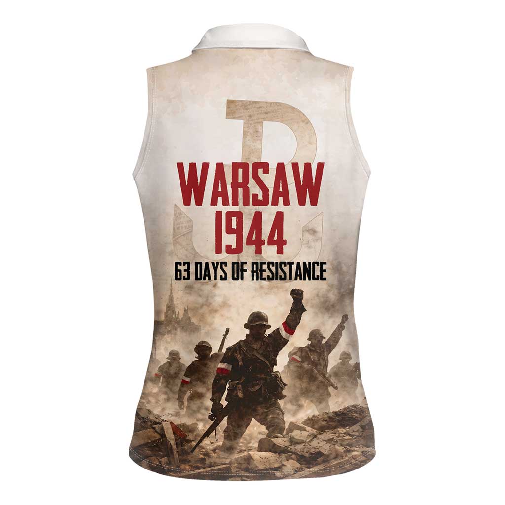 Polish Kotwica Warsaw Uprising 1944 Women Sleeveless Polo Shirt 63 Days of Resistance WWII