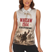 Polish Kotwica Warsaw Uprising 1944 Women Sleeveless Polo Shirt 63 Days of Resistance WWII