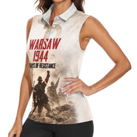 Polish Kotwica Warsaw Uprising 1944 Women Sleeveless Polo Shirt 63 Days of Resistance WWII