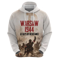 Polish Kotwica Warsaw Uprising 1944 Zip Hoodie 63 Days of Resistance WWII