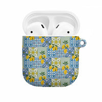 Sicily Italy Lemon Maiolica AirPods Case Sicilian Citrus Tile Mediterranean Art