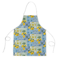 Sicily Italy Lemon Maiolica Apron Sicilian Citrus Tile Mediterranean Art
