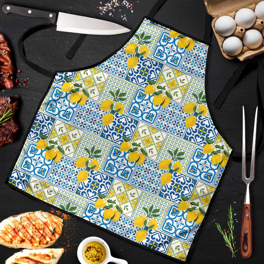 Sicily Italy Lemon Maiolica Apron Sicilian Citrus Tile Mediterranean Art