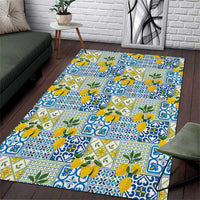 Sicily Italy Lemon Maiolica Area Rug Sicilian Citrus Tile Mediterranean Art
