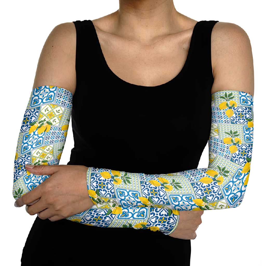 Sicily Italy Lemon Maiolica Arm Sleeves Sicilian Citrus Tile Mediterranean Art