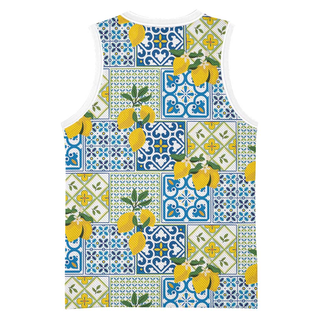 Sicily Italy Lemon Maiolica Basketball Jersey Sicilian Citrus Tile Mediterranean Art