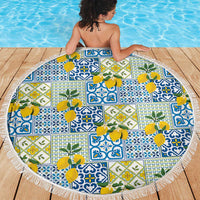 Sicily Italy Lemon Maiolica Beach Blanket Sicilian Citrus Tile Mediterranean Art