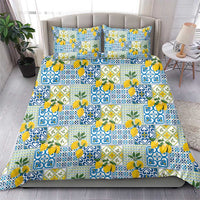 Sicily Italy Lemon Maiolica Bedding Set Sicilian Citrus Tile Mediterranean Art