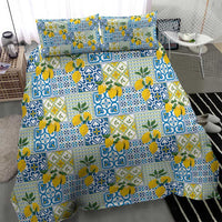Sicily Italy Lemon Maiolica Bedding Set Sicilian Citrus Tile Mediterranean Art