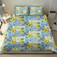 Sicily Italy Lemon Maiolica Bedding Set Sicilian Citrus Tile Mediterranean Art