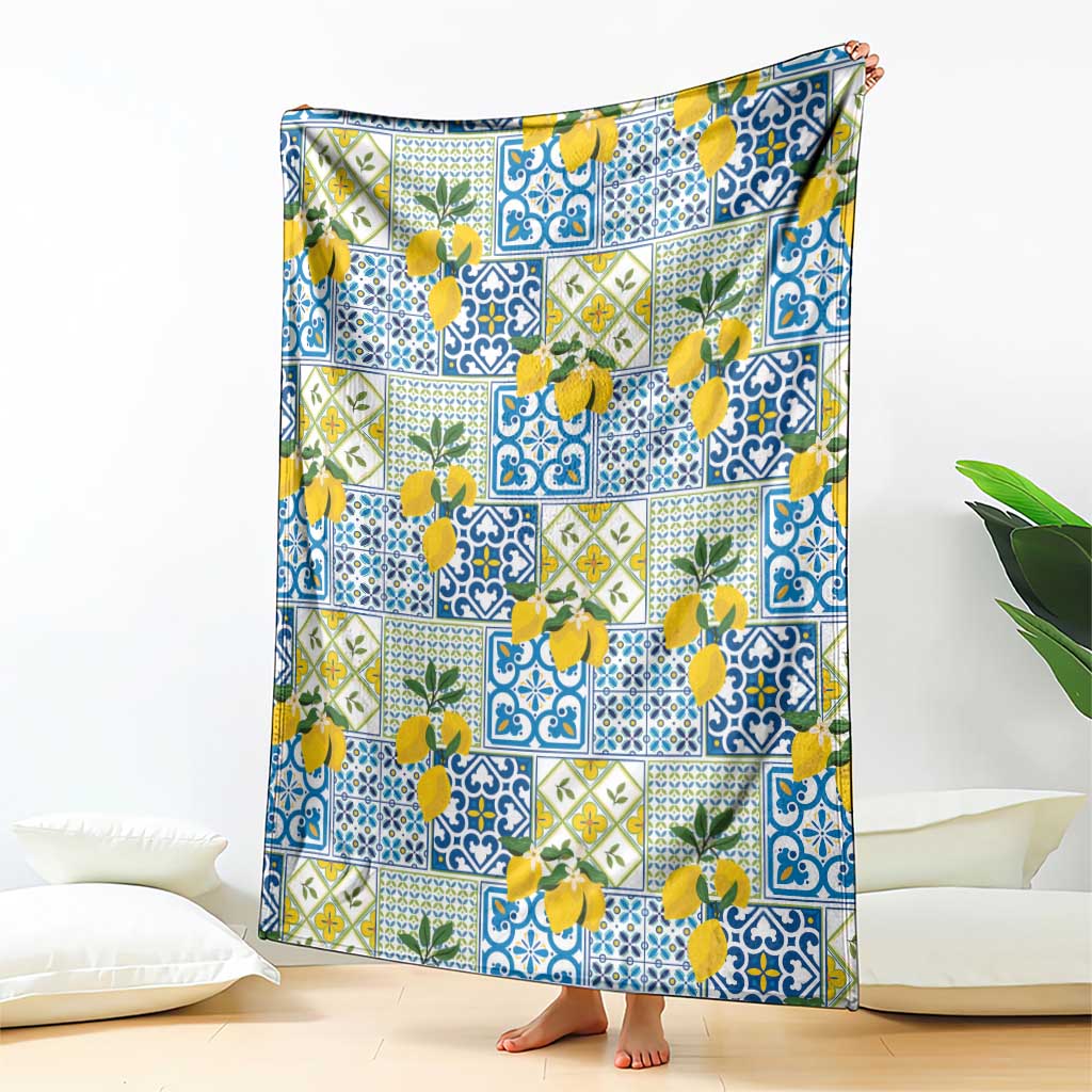 Sicily Italy Lemon Maiolica Blanket Sicilian Citrus Tile Mediterranean Art