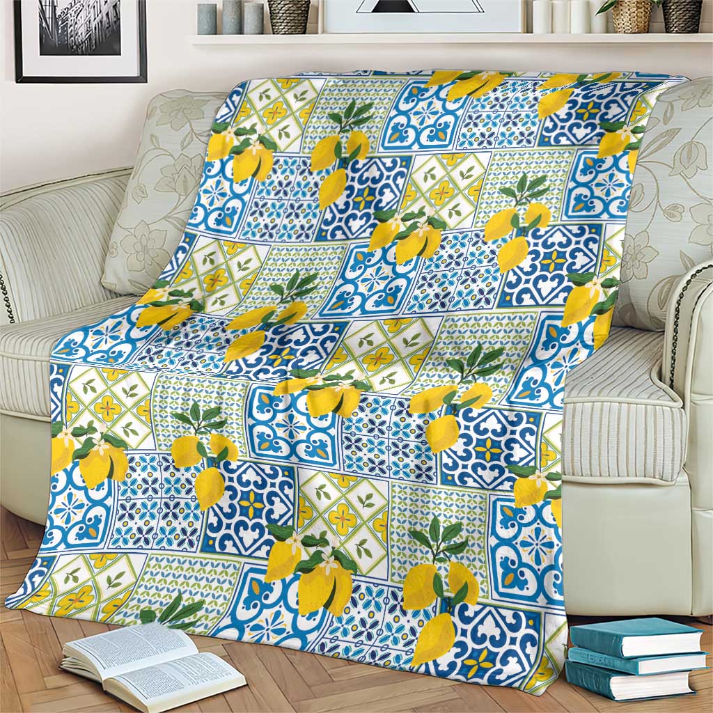 Sicily Italy Lemon Maiolica Blanket Sicilian Citrus Tile Mediterranean Art