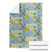 Sicily Italy Lemon Maiolica Blanket Sicilian Citrus Tile Mediterranean Art