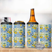 Sicily Italy Lemon Maiolica 4 in 1 Can Cooler Tumbler Sicilian Citrus Tile Mediterranean Art