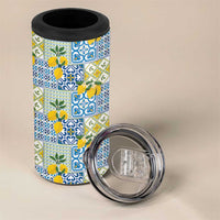 Sicily Italy Lemon Maiolica 4 in 1 Can Cooler Tumbler Sicilian Citrus Tile Mediterranean Art
