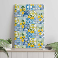 Sicily Italy Lemon Maiolica Canvas Wall Art Sicilian Citrus Tile Mediterranean Art