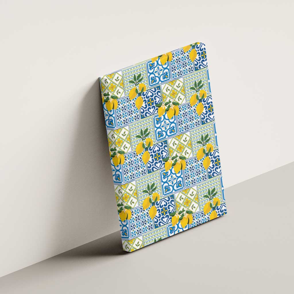 Sicily Italy Lemon Maiolica Canvas Wall Art Sicilian Citrus Tile Mediterranean Art