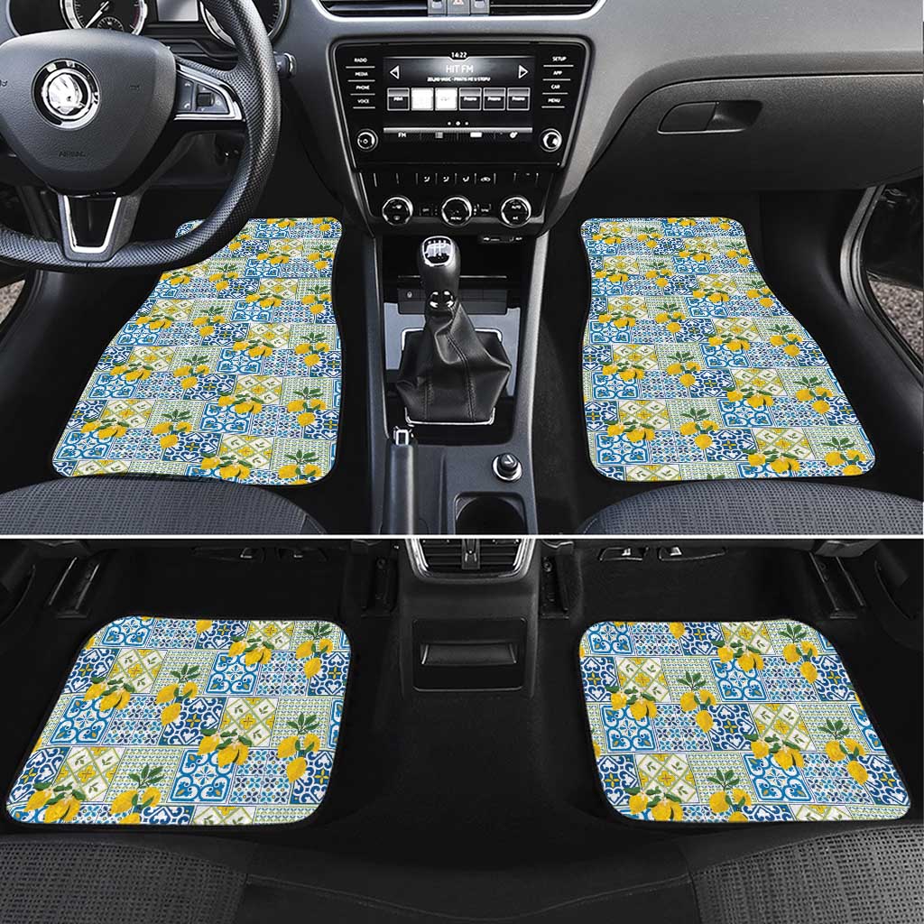 Sicily Italy Lemon Maiolica Car Mats Sicilian Citrus Tile Mediterranean Art