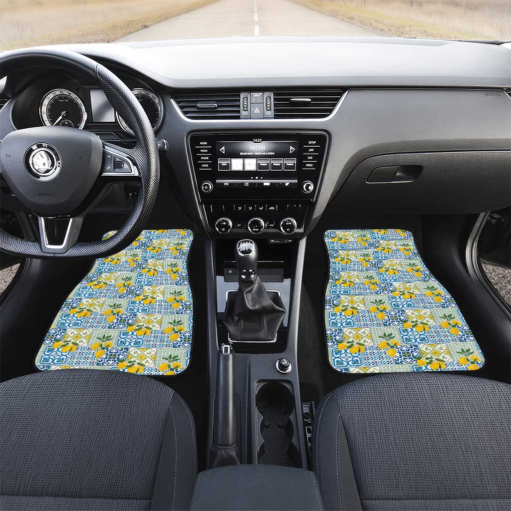 Sicily Italy Lemon Maiolica Car Mats Sicilian Citrus Tile Mediterranean Art
