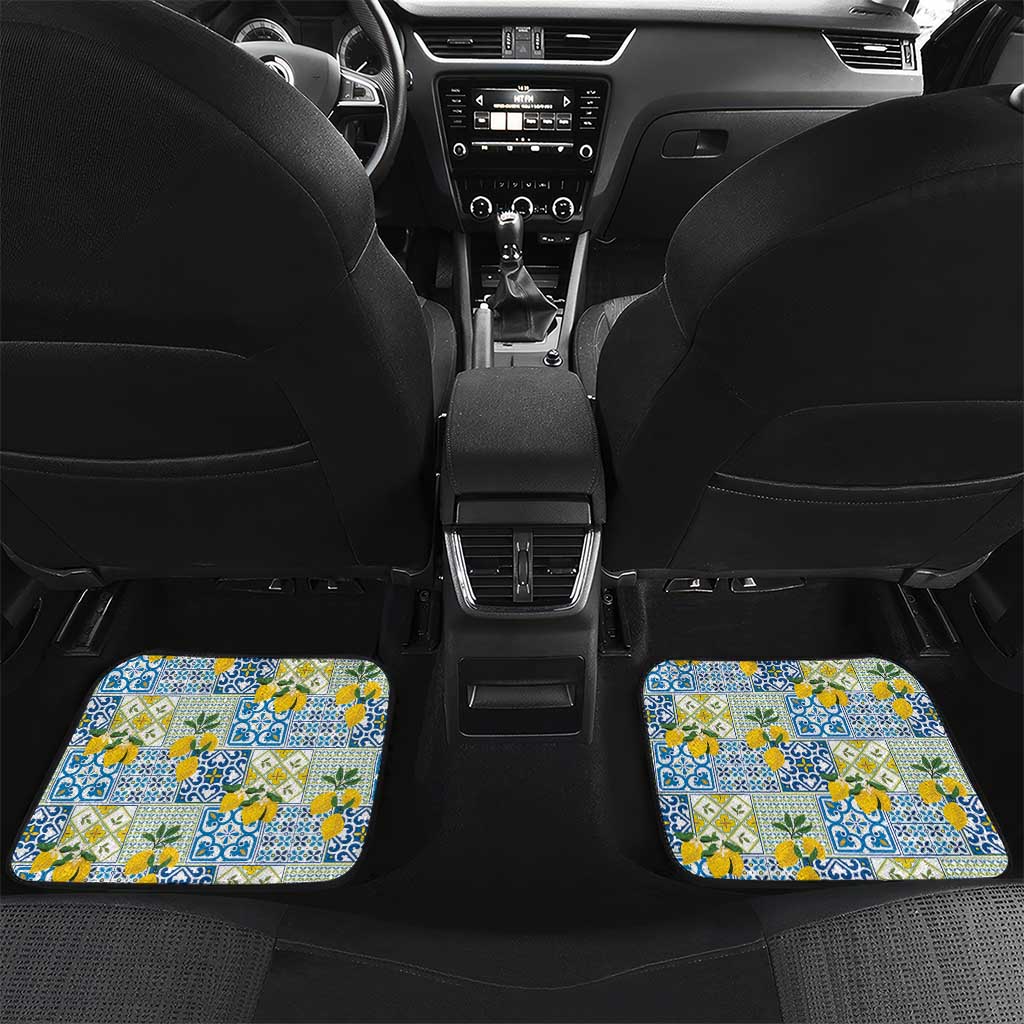 Sicily Italy Lemon Maiolica Car Mats Sicilian Citrus Tile Mediterranean Art