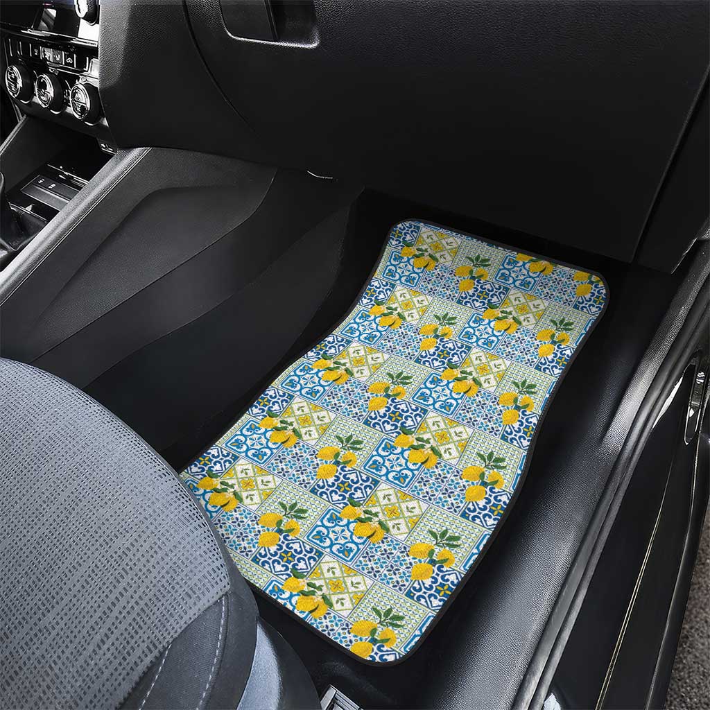 Sicily Italy Lemon Maiolica Car Mats Sicilian Citrus Tile Mediterranean Art