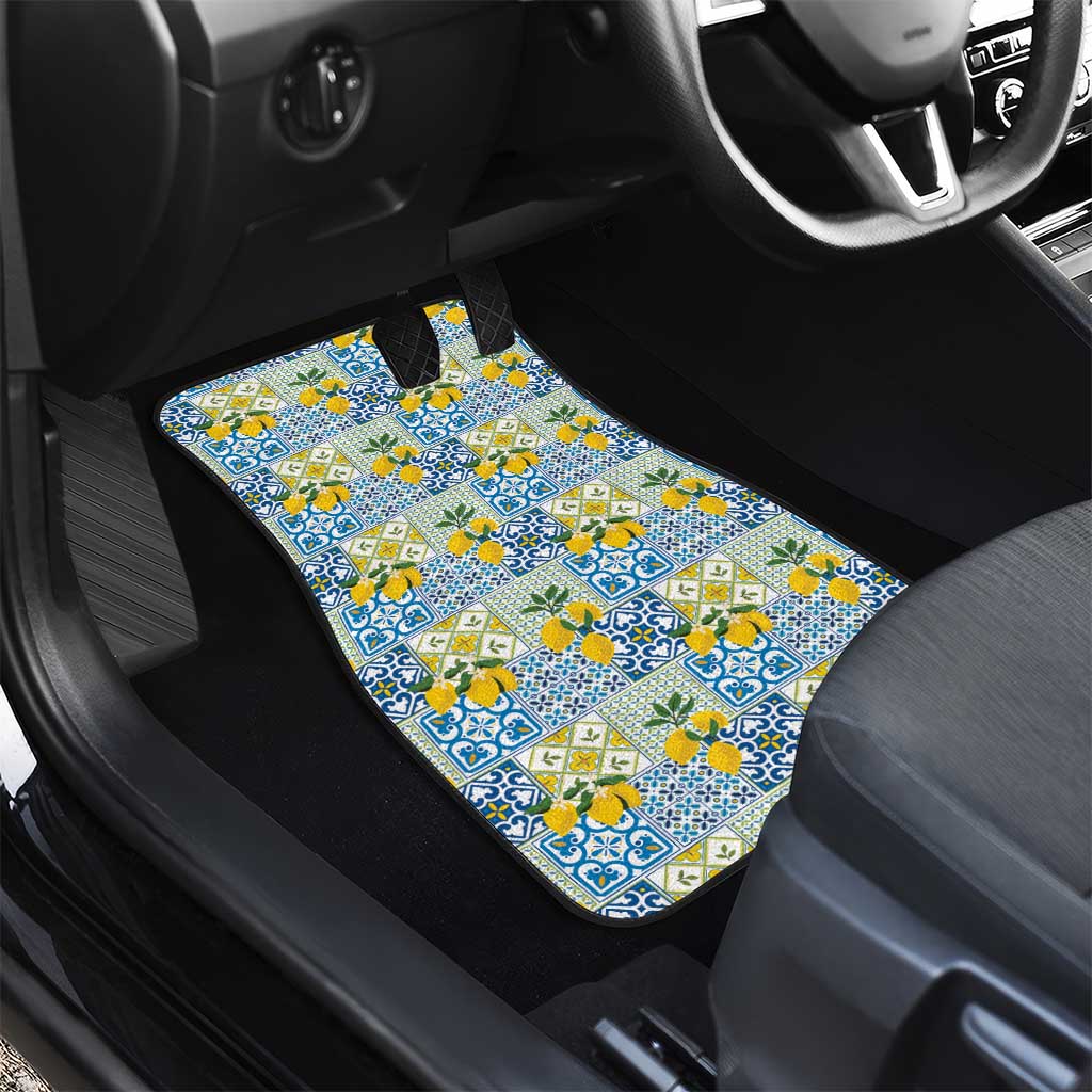 Sicily Italy Lemon Maiolica Car Mats Sicilian Citrus Tile Mediterranean Art