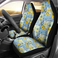 Sicily Italy Lemon Maiolica Car Seat Cover Sicilian Citrus Tile Mediterranean Art