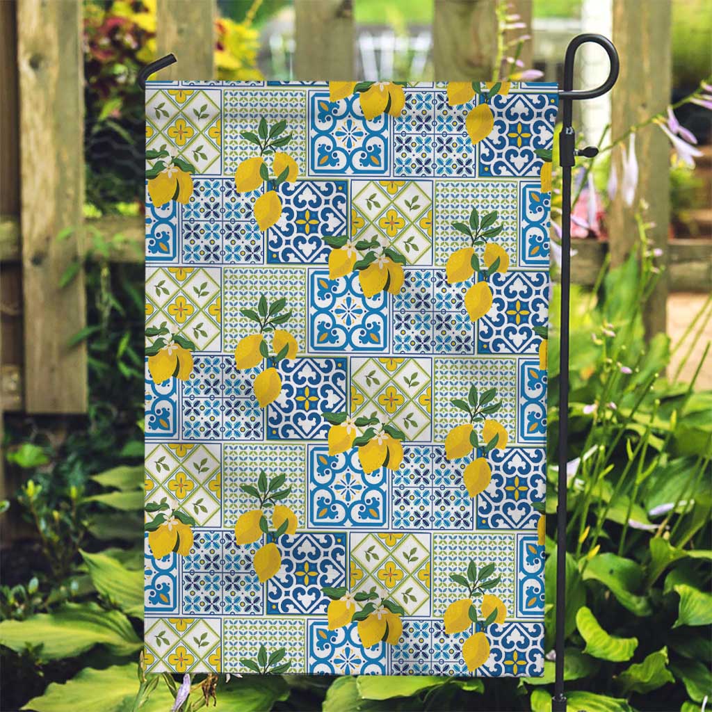 Sicily Italy Lemon Maiolica Garden Flag Sicilian Citrus Tile Mediterranean Art