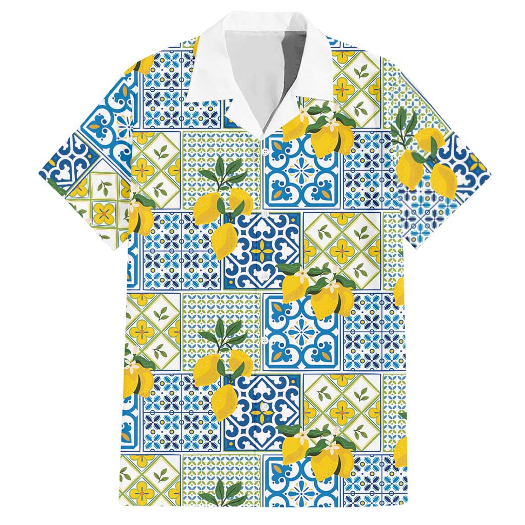 Sicily Italy Lemon Maiolica Hawaiian Shirt Sicilian Citrus Tile Mediterranean Art
