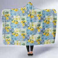 Sicily Italy Lemon Maiolica Hooded Blanket Sicilian Citrus Tile Mediterranean Art