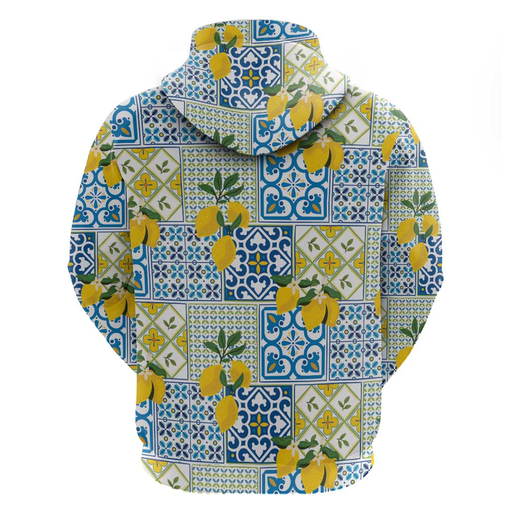 Sicily Italy Lemon Maiolica Hoodie Sicilian Citrus Tile Mediterranean Art