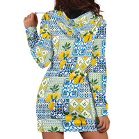 Sicily Italy Lemon Maiolica Hoodie Dress Sicilian Citrus Tile Mediterranean Art
