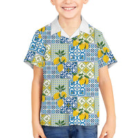 Sicily Italy Lemon Maiolica Kid Hawaiian Shirt Sicilian Citrus Tile Mediterranean Art