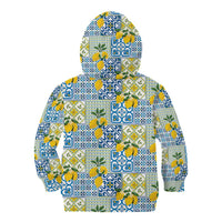 Sicily Italy Lemon Maiolica Kid Hoodie Sicilian Citrus Tile Mediterranean Art