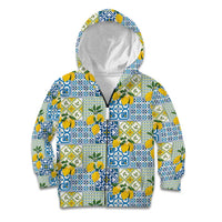 Sicily Italy Lemon Maiolica Kid Hoodie Sicilian Citrus Tile Mediterranean Art