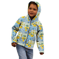 Sicily Italy Lemon Maiolica Kid Hoodie Sicilian Citrus Tile Mediterranean Art