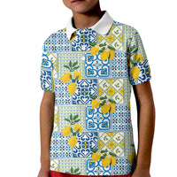 Sicily Italy Lemon Maiolica Kid Polo Shirt Sicilian Citrus Tile Mediterranean Art