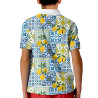 Sicily Italy Lemon Maiolica Kid Polo Shirt Sicilian Citrus Tile Mediterranean Art