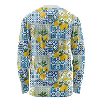 Sicily Italy Lemon Maiolica Long Sleeve Shirt Sicilian Citrus Tile Mediterranean Art