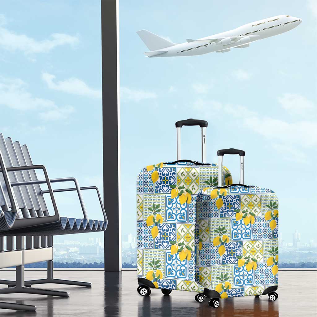Sicily Italy Lemon Maiolica Luggage Cover Sicilian Citrus Tile Mediterranean Art