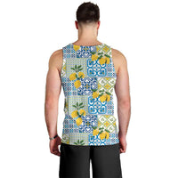 Sicily Italy Lemon Maiolica Men Tank Top Sicilian Citrus Tile Mediterranean Art