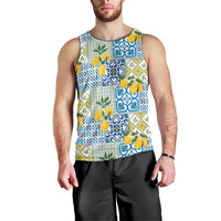Sicily Italy Lemon Maiolica Men Tank Top Sicilian Citrus Tile Mediterranean Art