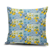 Sicily Italy Lemon Maiolica Pillow Cover Sicilian Citrus Tile Mediterranean Art