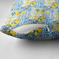 Sicily Italy Lemon Maiolica Pillow Cover Sicilian Citrus Tile Mediterranean Art