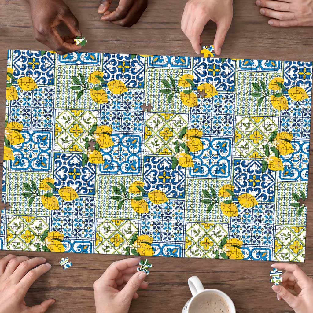 Sicily Italy Lemon Maiolica Puzzle Sicilian Citrus Tile Mediterranean Art
