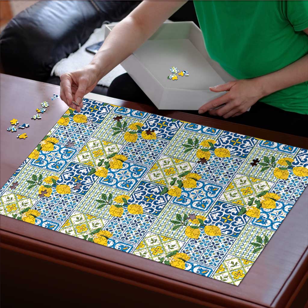 Sicily Italy Lemon Maiolica Puzzle Sicilian Citrus Tile Mediterranean Art