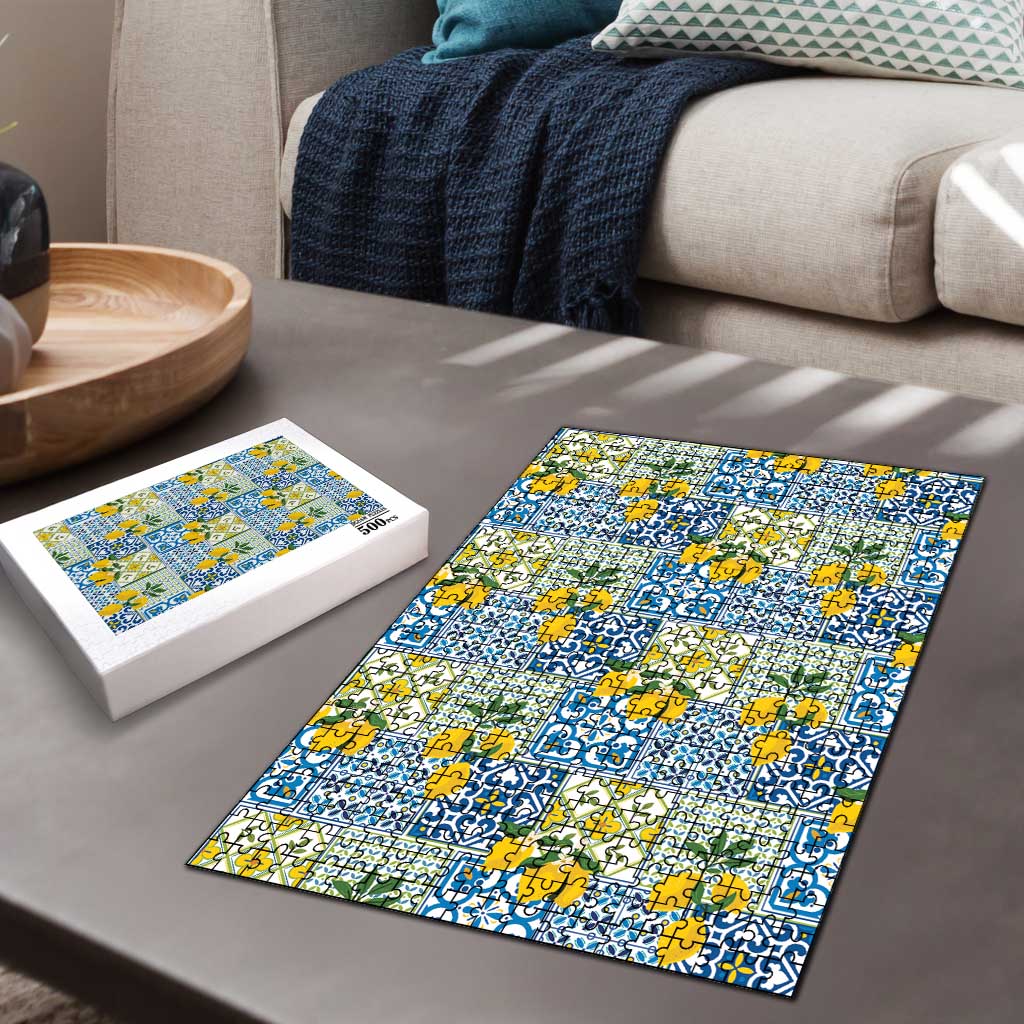 Sicily Italy Lemon Maiolica Puzzle Sicilian Citrus Tile Mediterranean Art