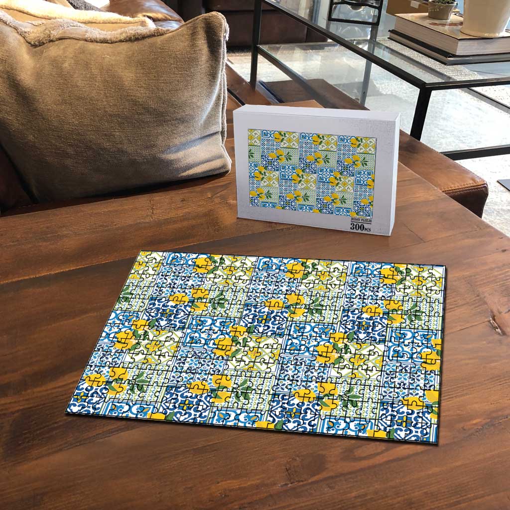 Sicily Italy Lemon Maiolica Puzzle Sicilian Citrus Tile Mediterranean Art